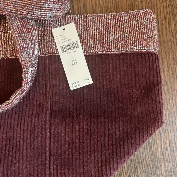 Maroon Statement Corduroy Tote - NWT - Picture 6 of 6